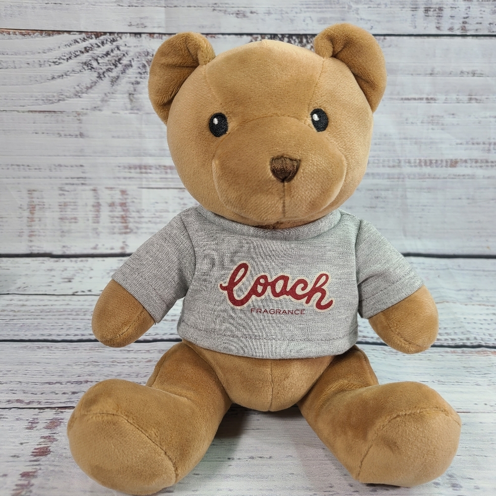 COACH FRAGRANCE COLLECTIBLE LOGO TEDDY BEAR 2023 LIMITED EDITION Grey Shirt
